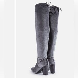 Gray Velvet Over-the-Knee Boot - Women (Sz 7.5)